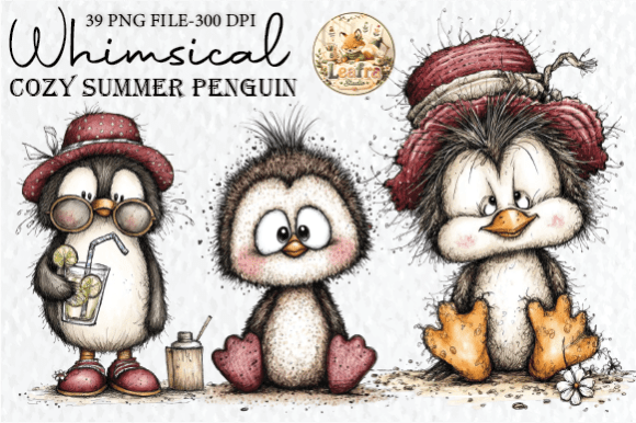Download Whimsical Summer Penguin Clipart - Premium Resources