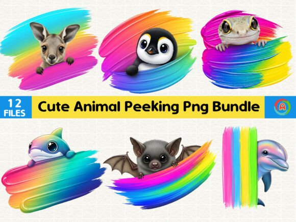 Download Rainbow Splash Cute Animal PNG Bundle - Animal png Collection