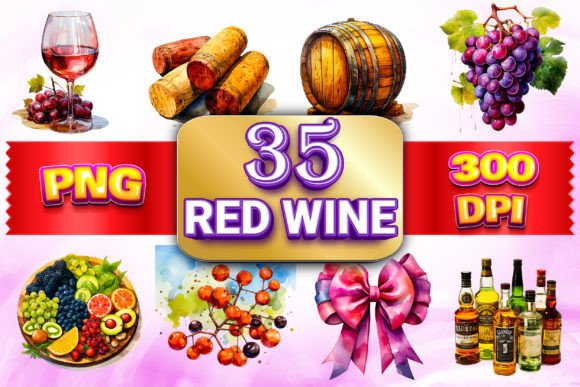 Download Elegant Red Wine Clipart 1 - Premium Bundle