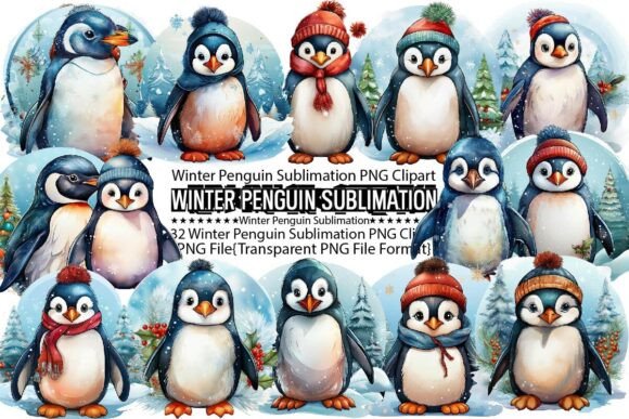 Download Winter Penguin Sublimation Bundle - Penguin Collection