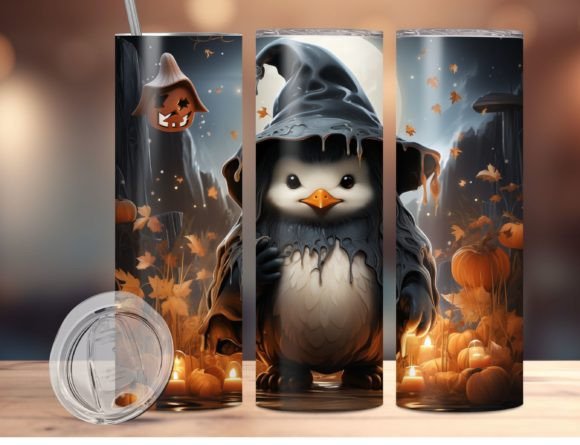 Download Cute Penguin Halloween Tumbler Wrap - Penguin Collection