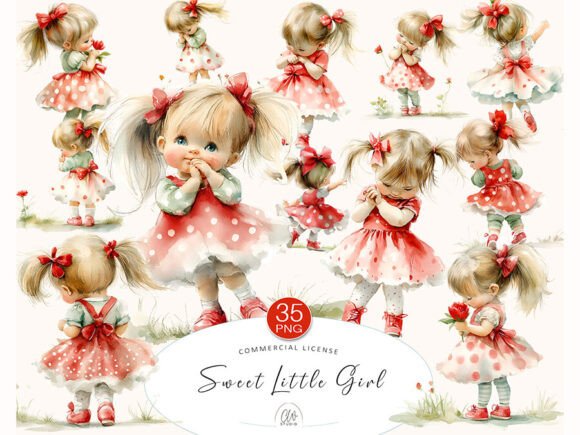 Download Sweet Little Girl Clipart Bundle - Little Collection