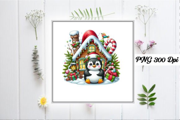 Download Christmas Funny Penguin House Clipart - Penguin Collection