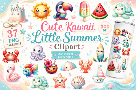 Download Cute Kawaii Little Summer Clipart PNG - Little Collection
