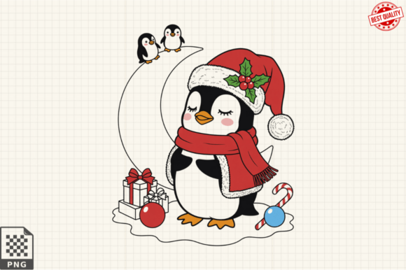 Download Dressed for Christmas Baby Penguin PNG - Penguin Collection
