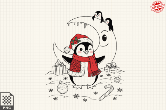 Download Dressed for Christmas Baby Penguin PNG - Penguin Collection