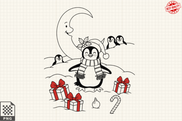 Download Dressed for Christmas Baby Penguin PNG - Penguin Collection