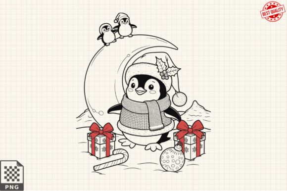 Download Dressed for Christmas Baby Penguin PNG - Penguin Collection