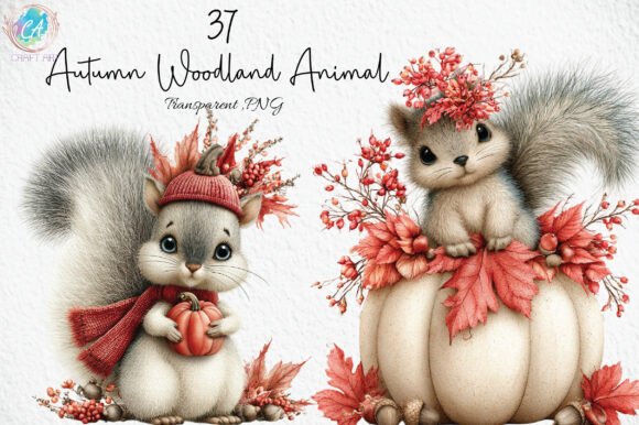Download Autumn Woodland Pumpkin Animal PNG - Animal png Collection