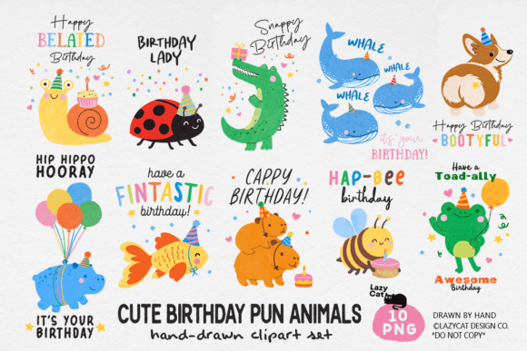 Download Birthday Pun Animal PNG Clipart Bundle - Animal png Collection