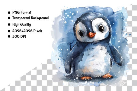 Download Watercolor Baby Penguin PNG - Penguin Collection