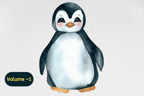 Download Watercolor Penguin Animals Clipart Vol–1 - Penguin Collection