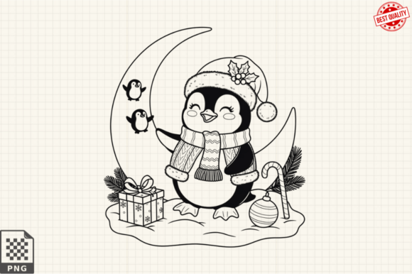 Download Dressed for Christmas Baby Penguin PNG - Penguin Collection