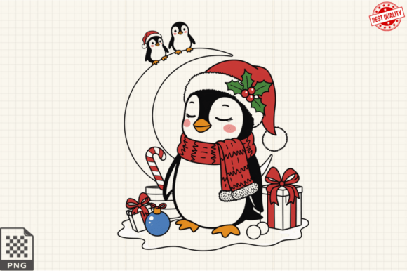 Download Dressed for Christmas Baby Penguin PNG - Penguin Collection