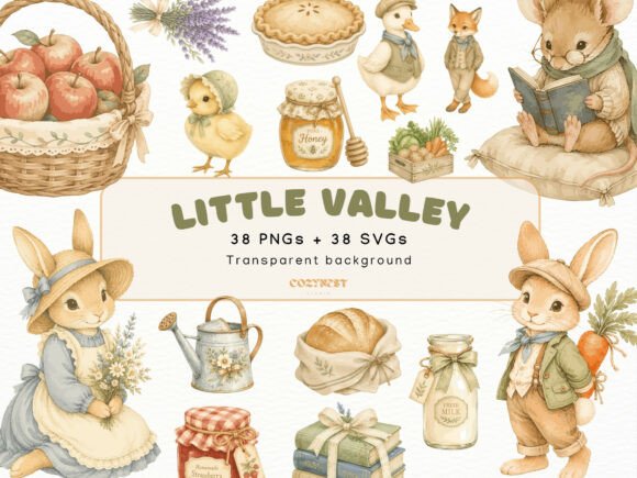 Download Little Valley Watercolor Cliparts, PNG - Little Collection