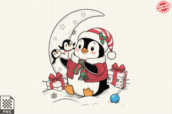 Download Dressed for Christmas Baby Penguin PNG - Penguin Collection