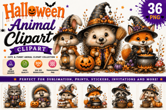 Download Cute Halloween Animal PNG Bundle - Animal png Collection