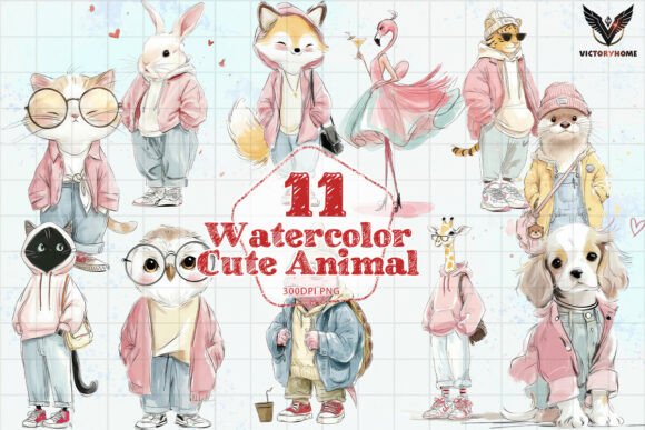 Download Watercolor Cute Animal PNG - Animal png Collection